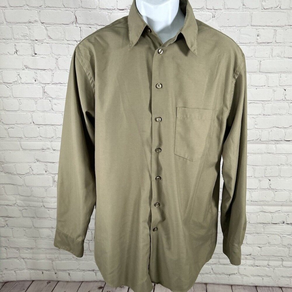Murano Sueded Green Long Sleeve Collared Button Up Dress Shirt Men’s M
